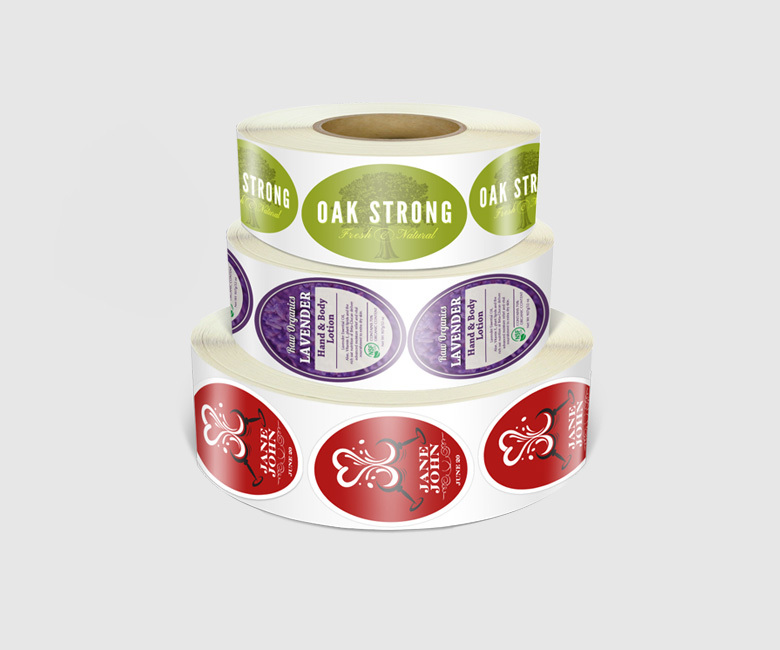 Custom oval roll labels